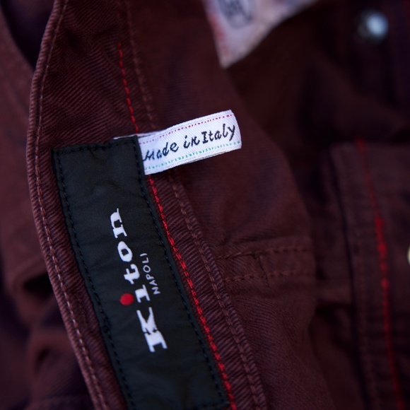 Kiton Aubergine Slim Denim Jeans Made In Italy Men's Size 34 - Picture 8 of 13